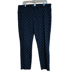 Gap Signature Skinny Ankle Navy & White Polka Dot Pants Size 16 - EUC